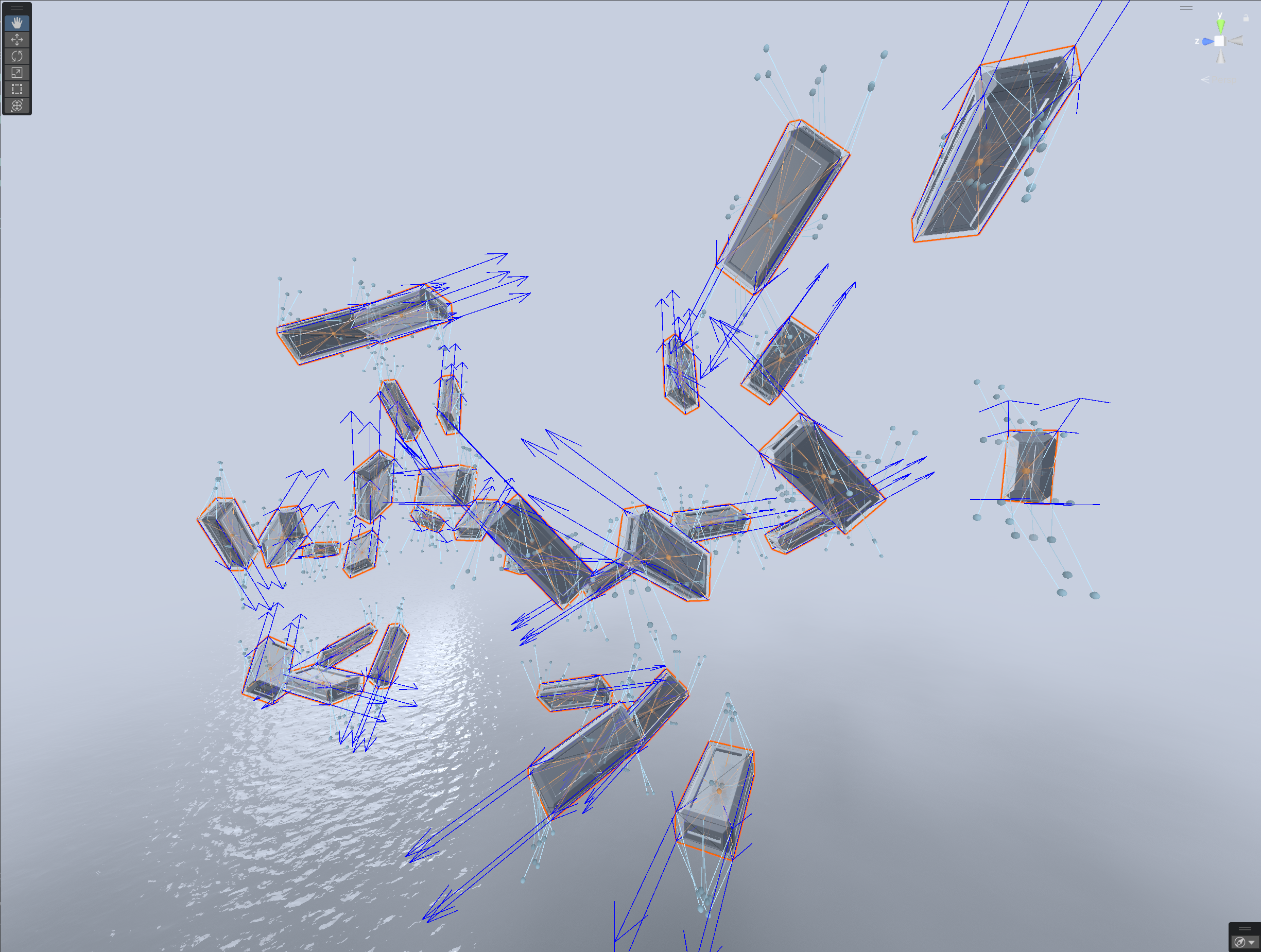 One draw call, many raymarched objects.